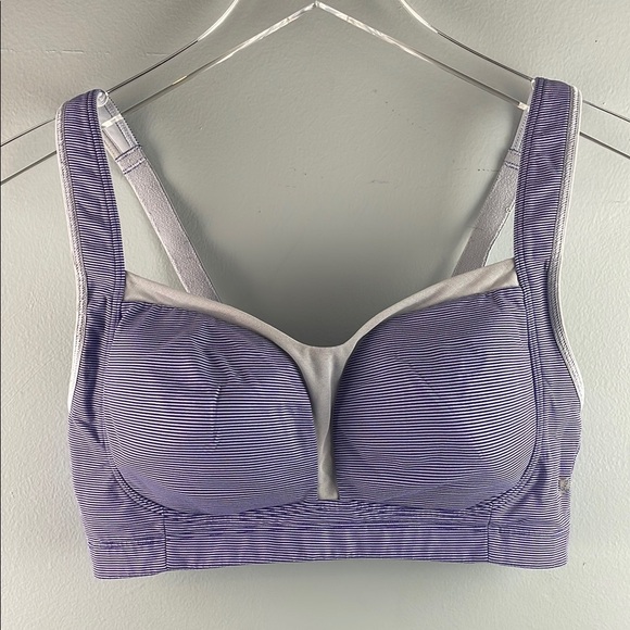 Lululemon Ta Ta Tamer II Striped Purple Women's Bra 36D - Picture 1 of 8